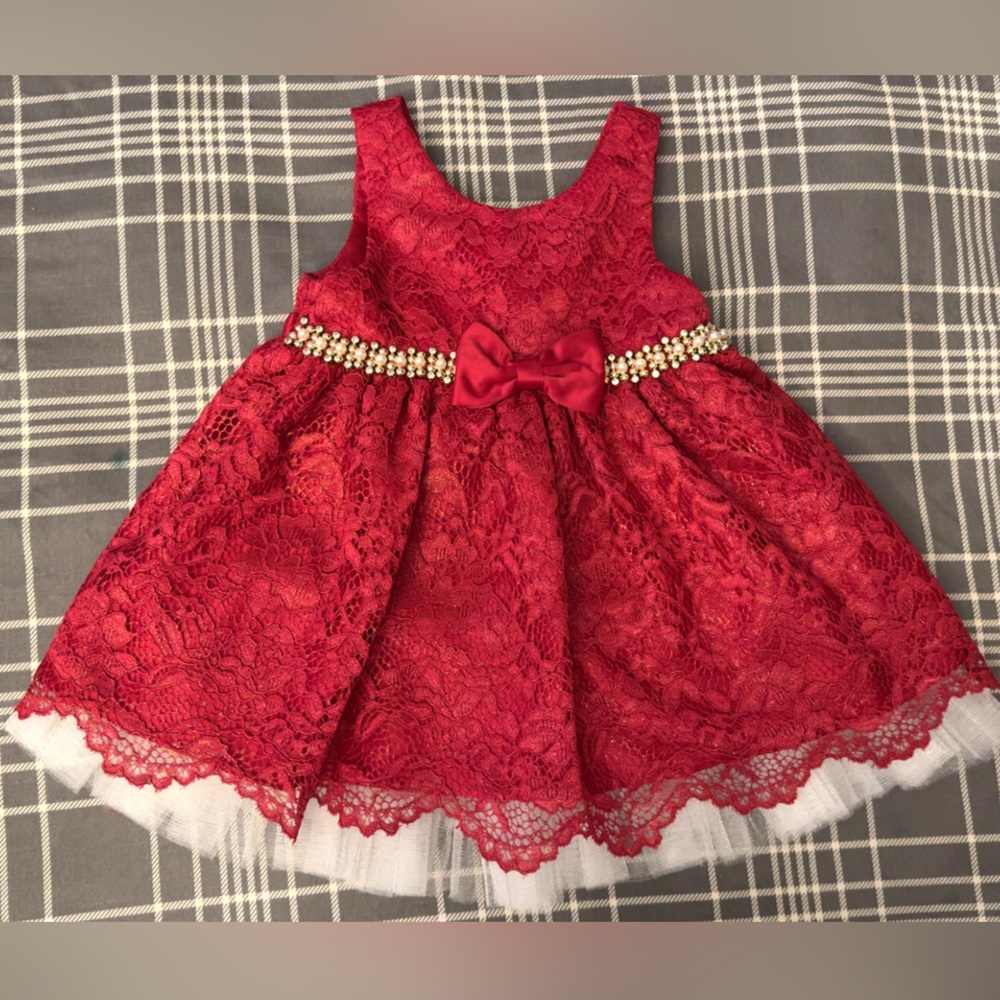 Elegant Red Lace Dress size 18 months